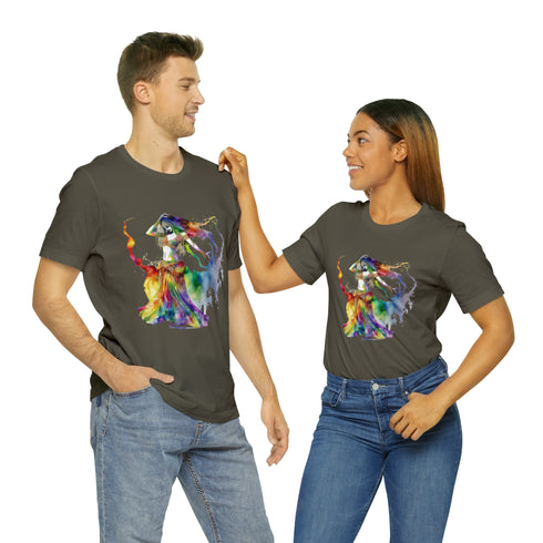 Rainbow Belly Dancer in Motion - Short Sleeve Tee